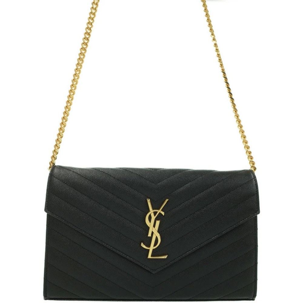 SAINT LAURENT Paris Monogram Chain Wallet